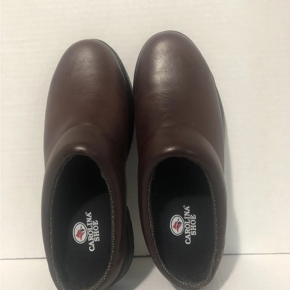 Womens Carolina Shoe Slip-Resist Steel Toe Clogs size 7 M Brown Leather Euc - Picture 7 of 8